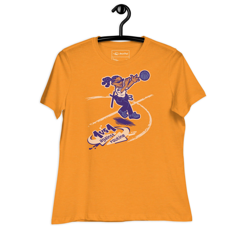 1 vs 1 Against Routine - Police Officer Basketball Women's Relaxed T-Shirt - Ancestral