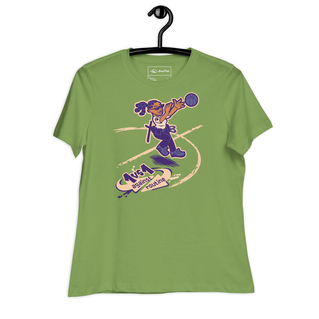 1 vs 1 Against Routine - Police Officer Basketball Women's Relaxed T-Shirt - Ancestral