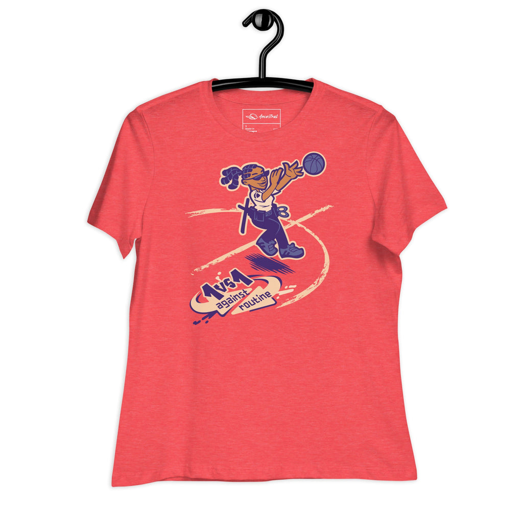 1 vs 1 Against Routine - Police Officer Basketball Women's Relaxed T-Shirt - Ancestral